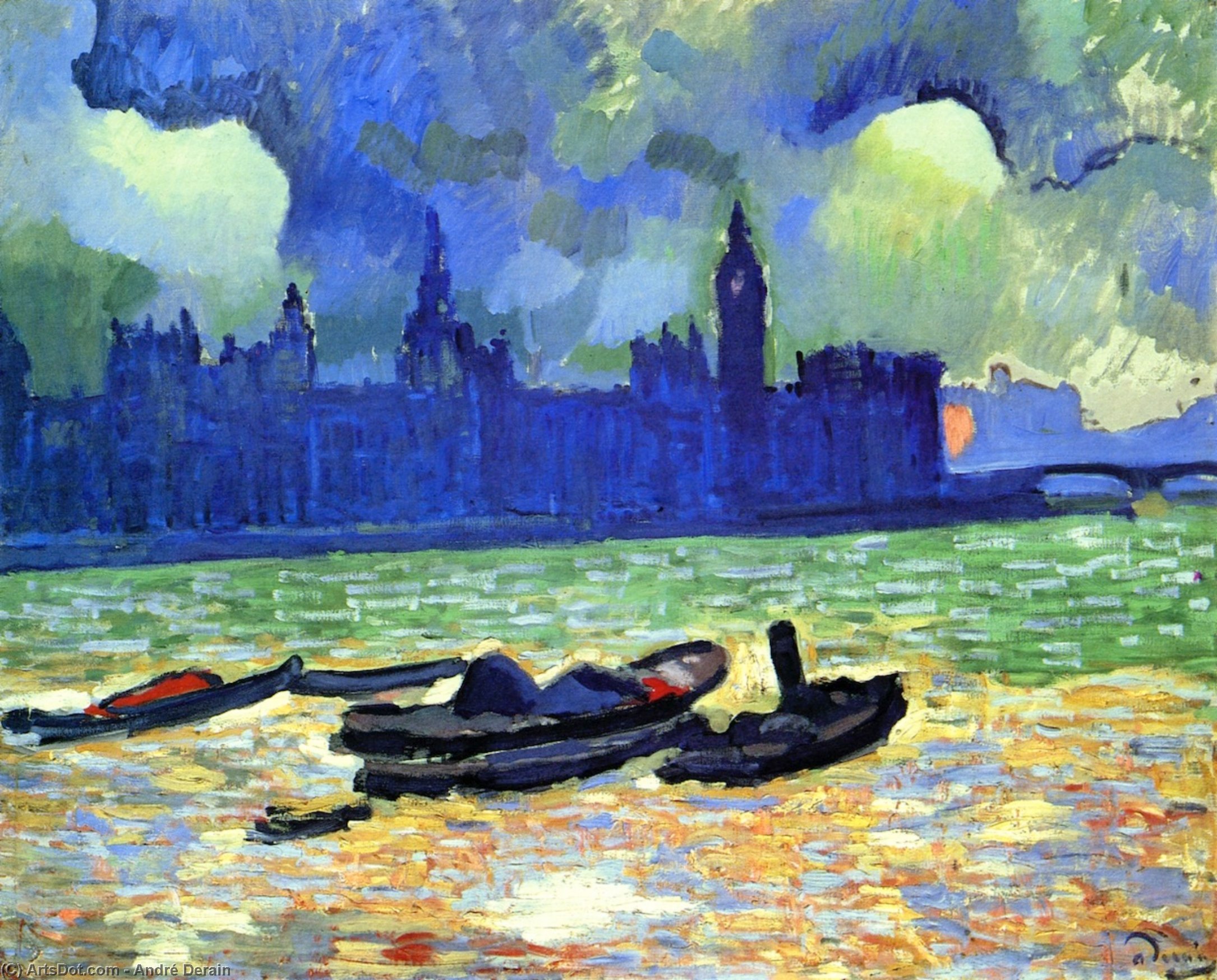 Houses Of Parliament At Night, London — André Derain