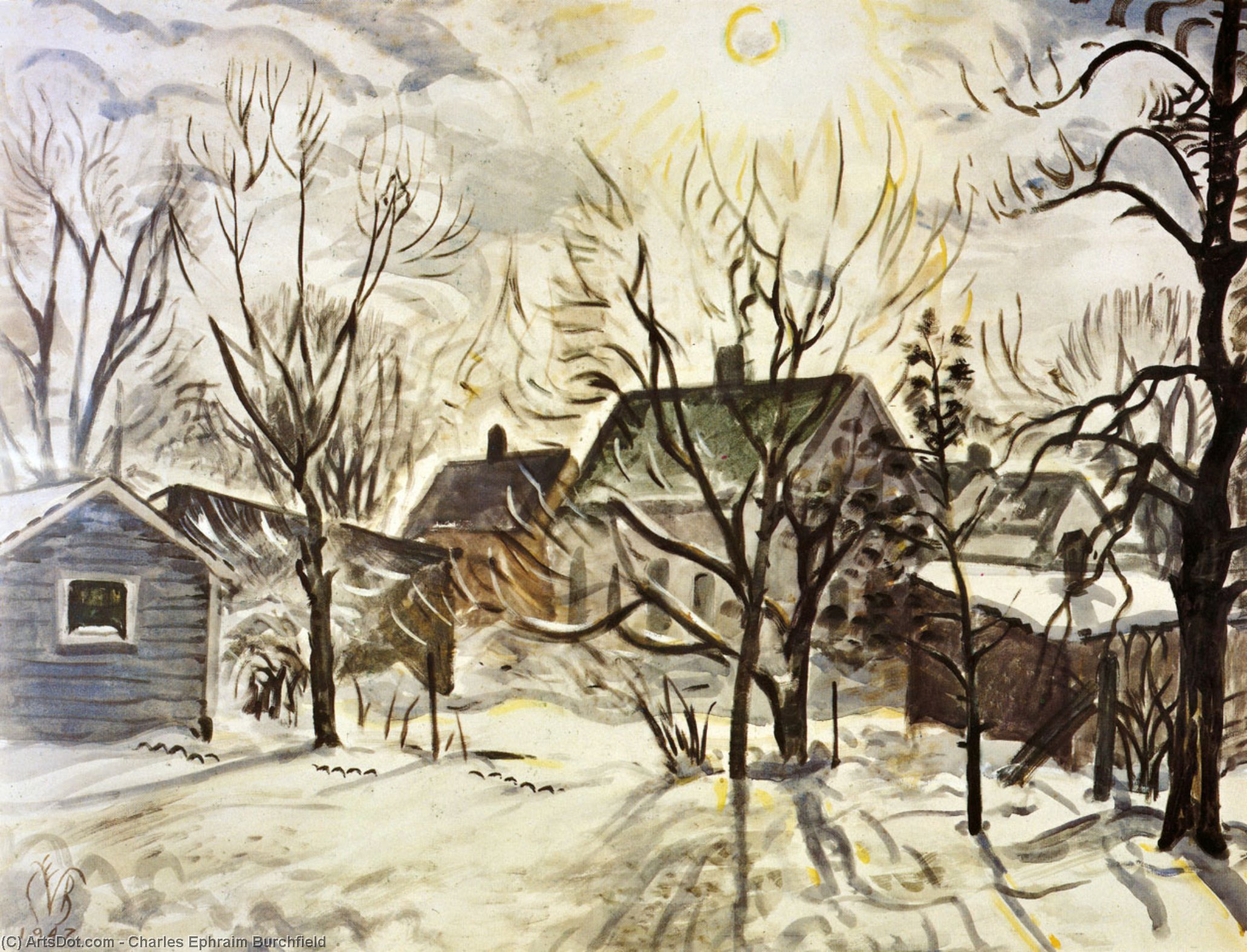 Winter Sun And Barnyards — Čarls Burčfild