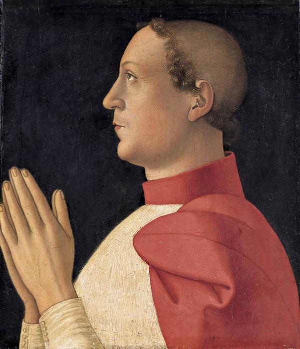 Profile Portrait Of Cardinal Philippe De Lévis — Antoniazzo Romano