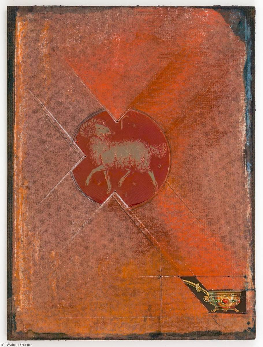 Untitled (orange Metallic Circular Cutout Of Ram) — Џозеф Корнел