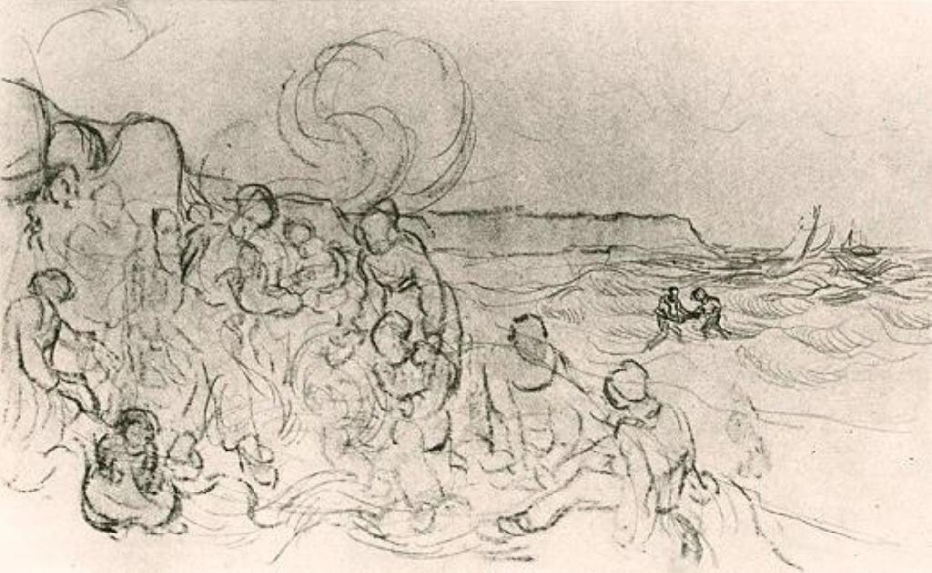 A Group Of Figures On The Beach — Vincent Willem Van Gogh