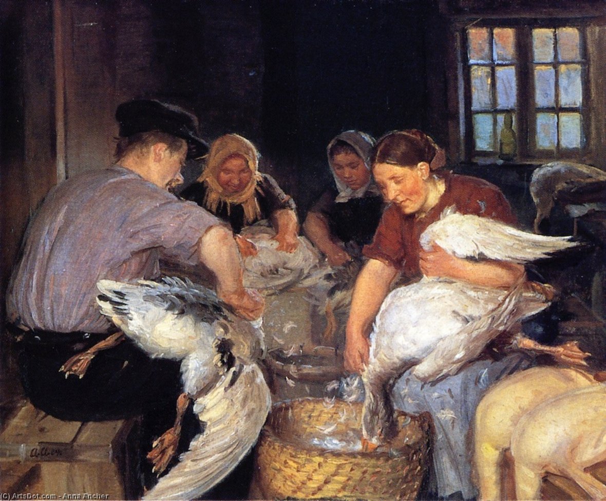 Plucking The Christmas Goose — Anna Kirstine Ancher