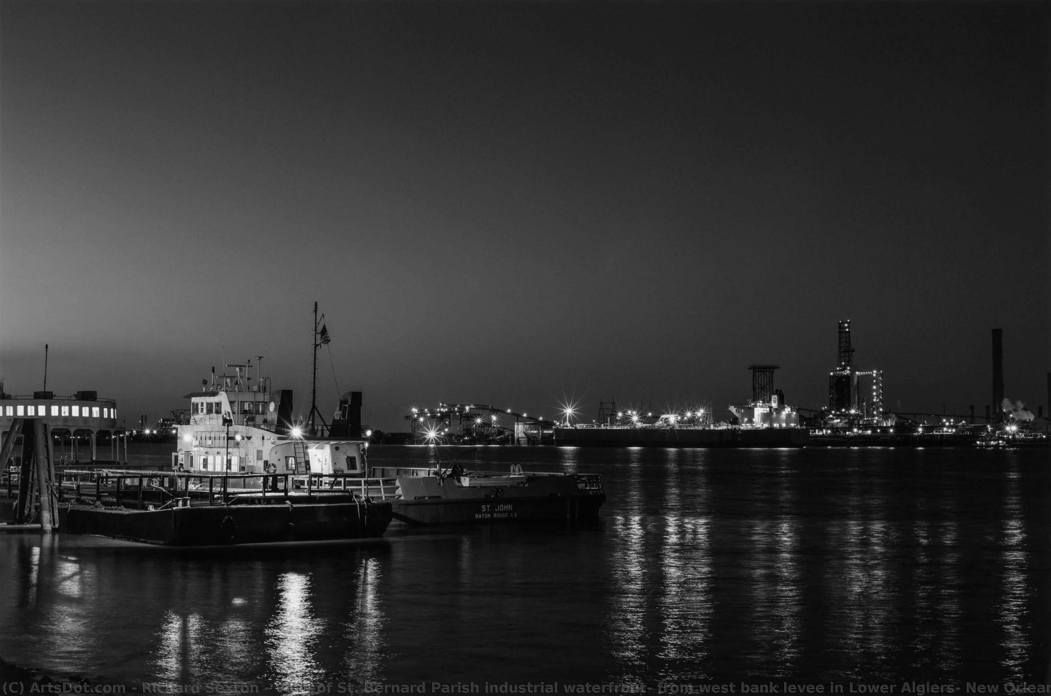 View Of St. Bernard Parish Industrial Waterfront; From West Bank Levee In Lower Algiers, New Orleans — Richard Sexton