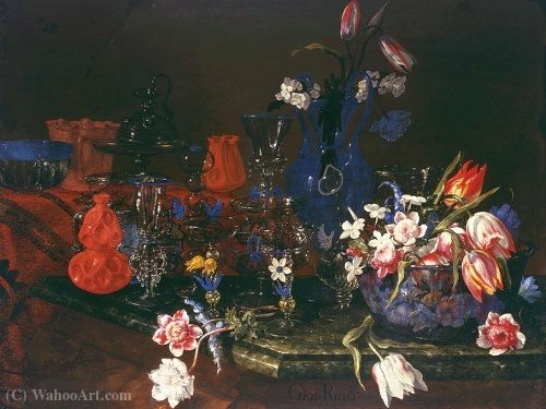 Still Life With Glass Vessels. — Giuseppe Recco