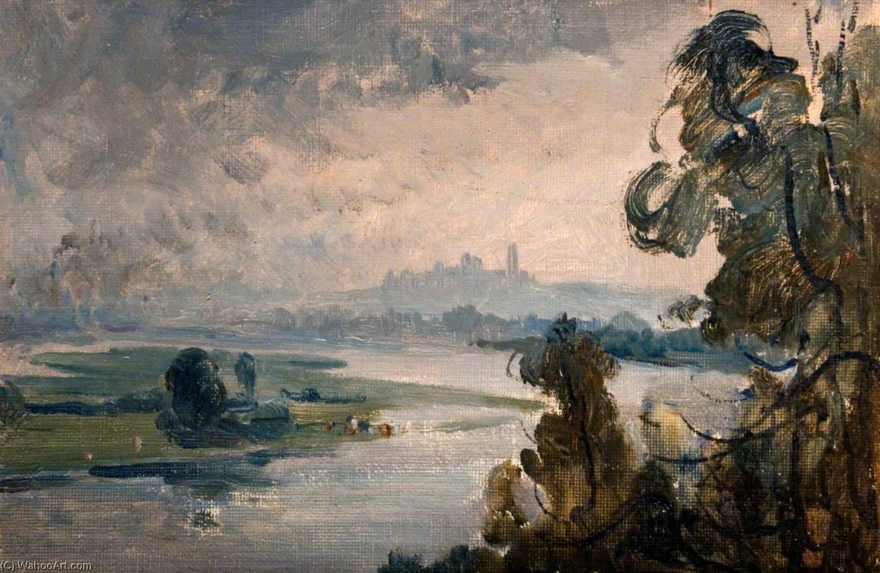 Lancaster From The Aqueduct Over River Lune — Joseph Alfonso Toft
