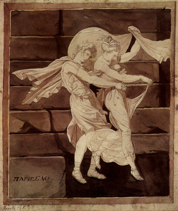 Aphrodite Fuhrt Paris Zum Duell Mit Menelaos — Johann Heinrich Füssli