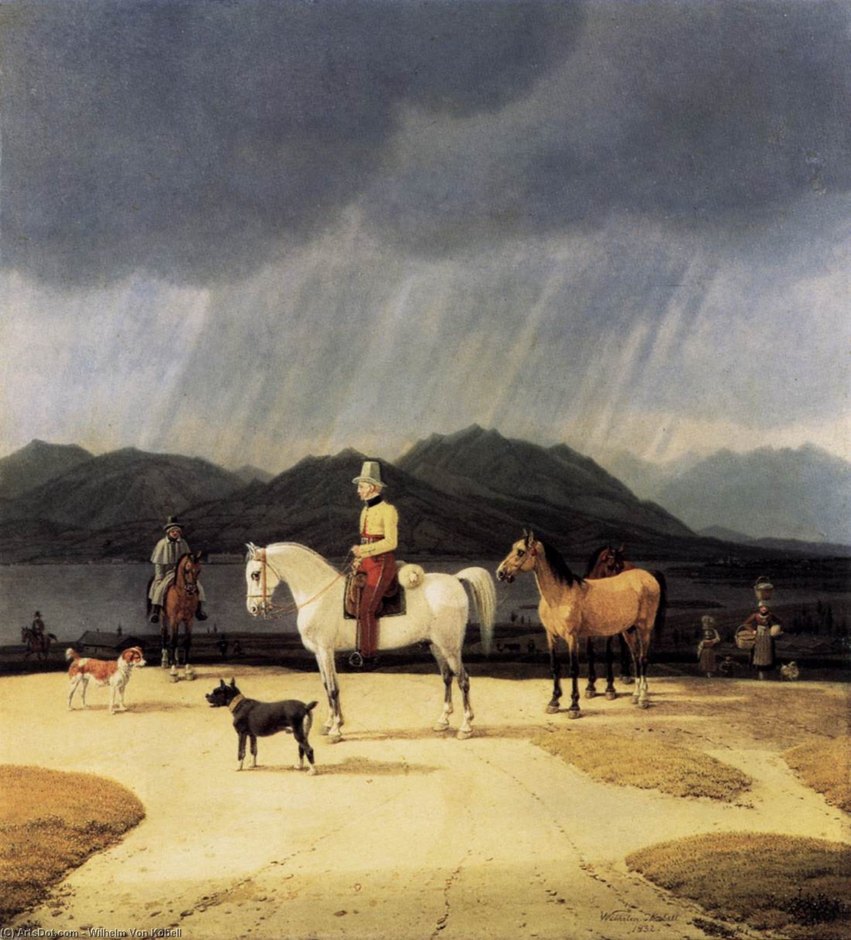 Riders At The Tegernsee — Wilhelm Von Kobell