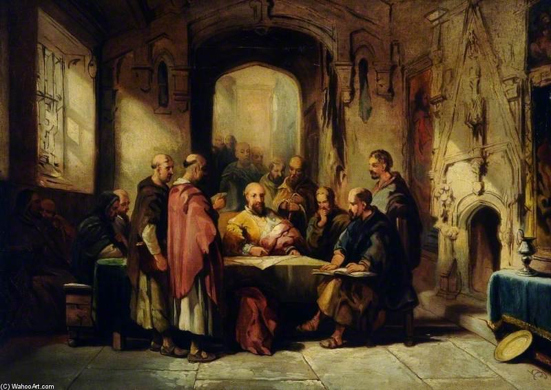 A Conference At The Monastery — George Cattermole