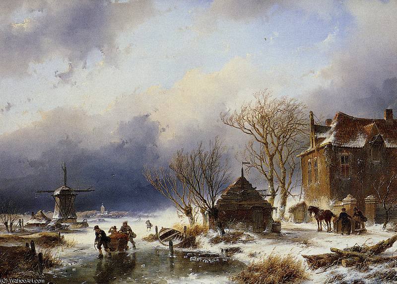Men With Sledge 2 Sun — Andreas Schelfhout