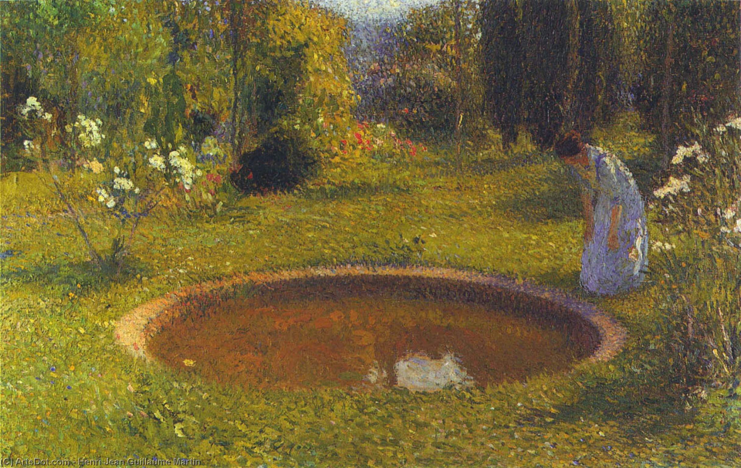 Girl By A Fountain — Henri Jean Guillaume Martin