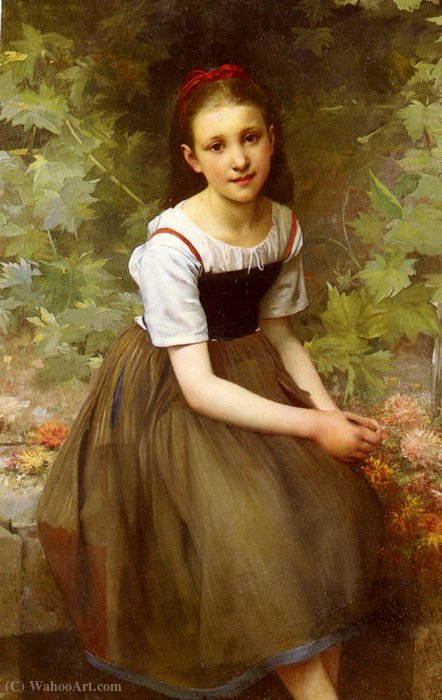 Une Jeune Fille Aux Fleurs — Charles-victor Thirion