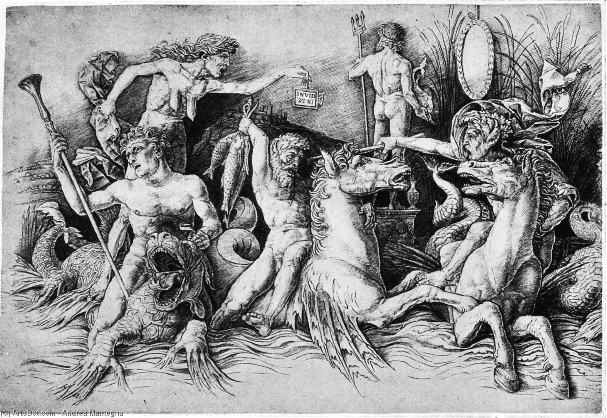 Schlacht Der Meeresgötter (rechte Hälfte Eines Friesens) — Andrea Mantegna