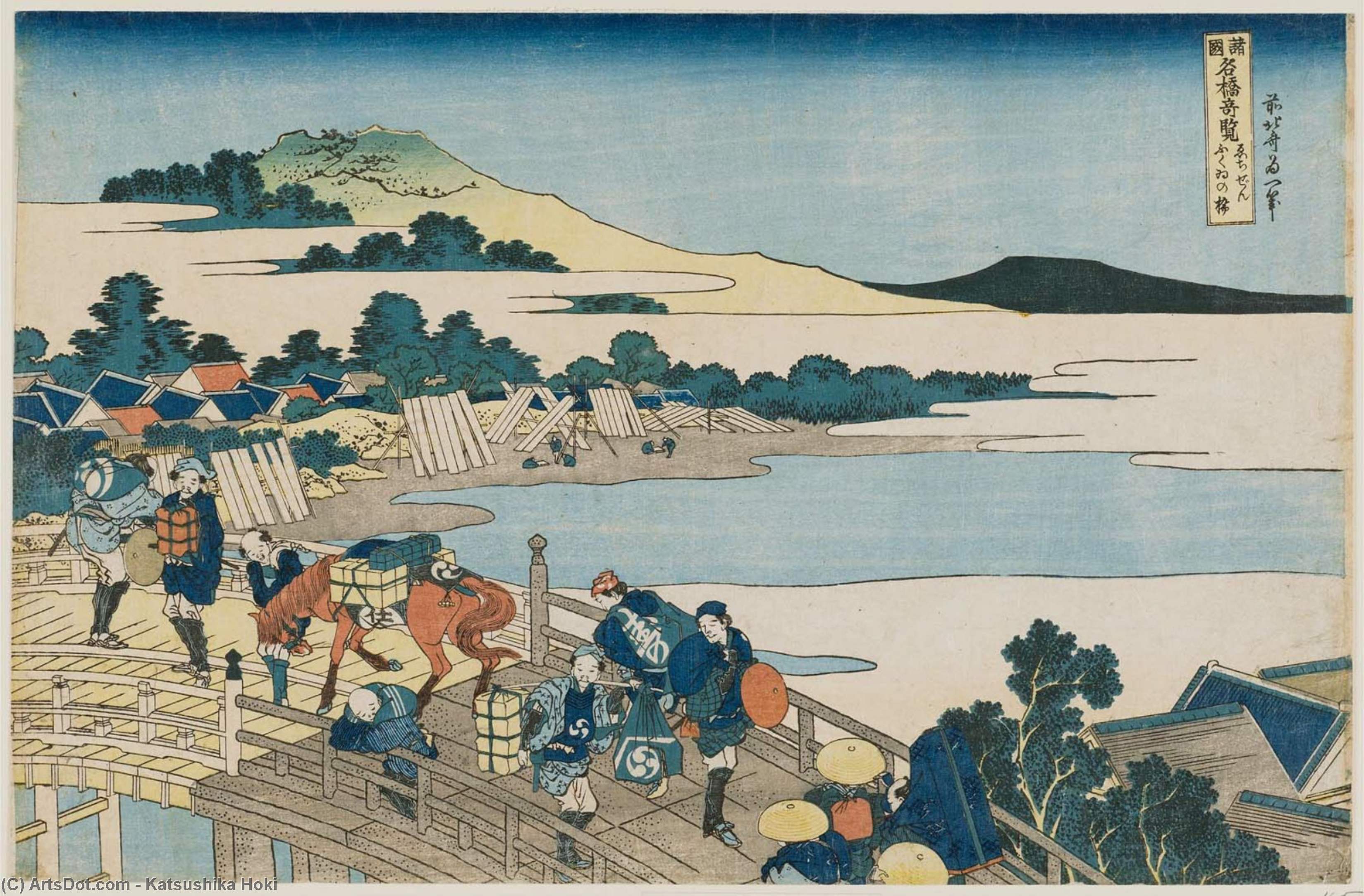 Fukui Bridge In Echizen Province — Katsushika Hokusai