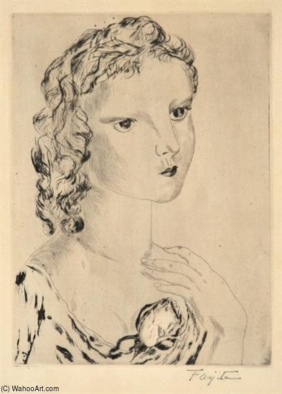 Portrait Of A Woman With A Rose — Léonard Tsuguharu Foujita