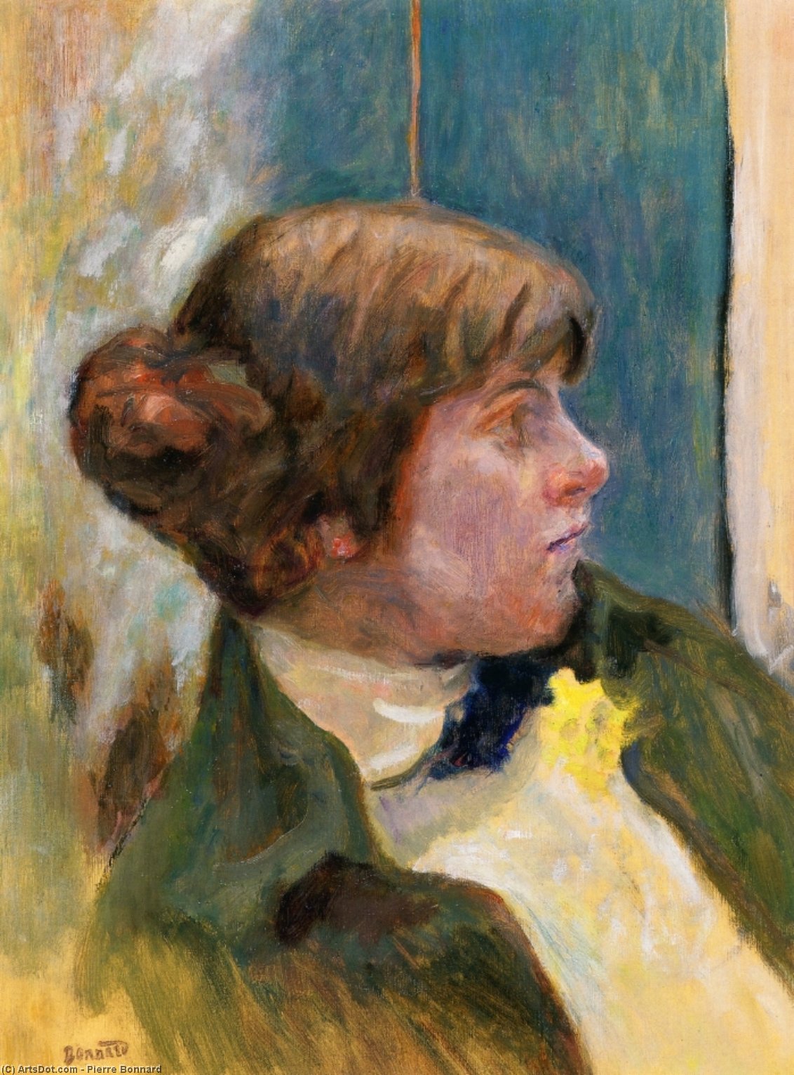 Study For Profile Of A Woman In A Bow Tie — Pierre Bonnard