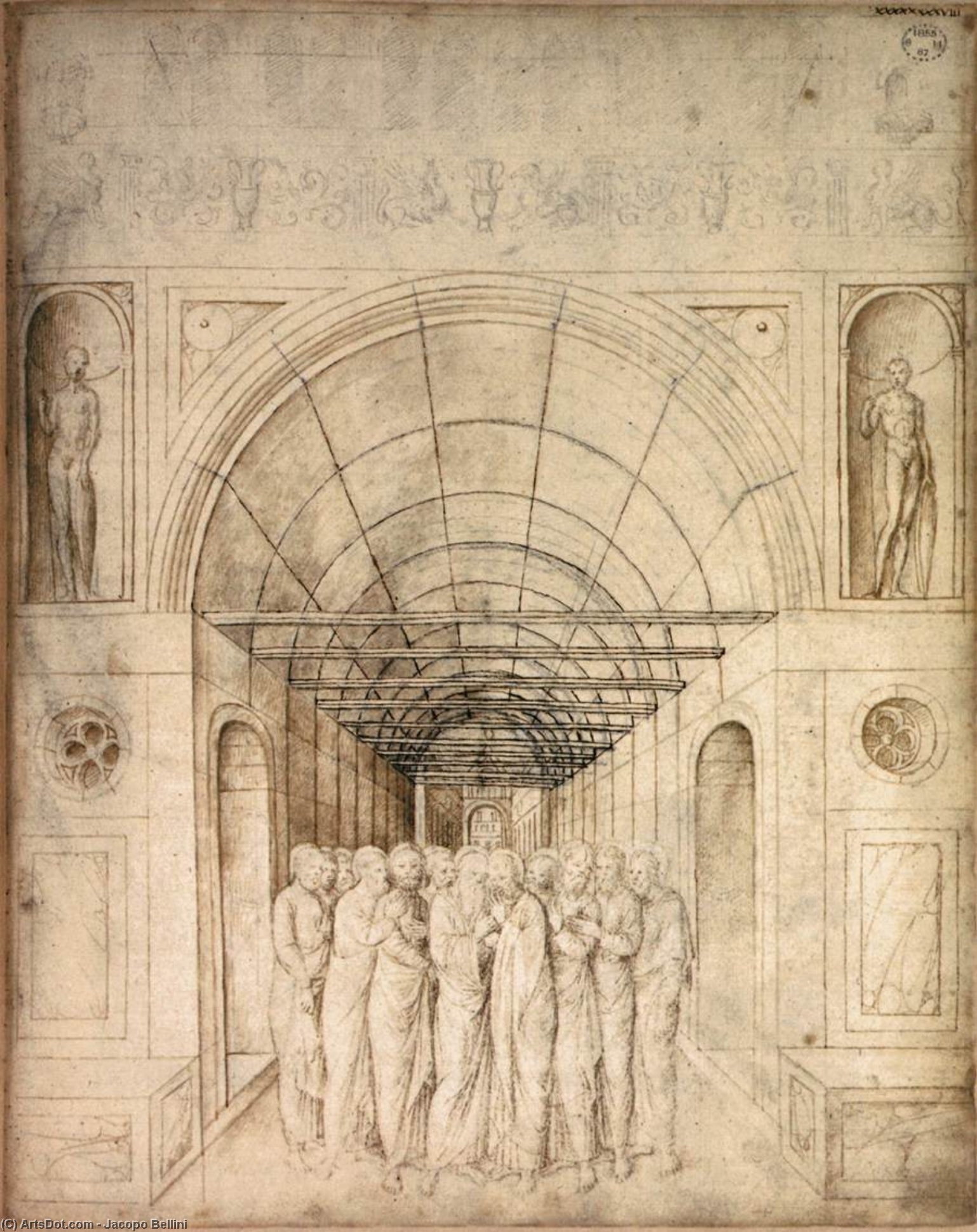 Los Doce Apóstoles En Un Pasaje De Bóveda De Cañón — Jacopo Bellini