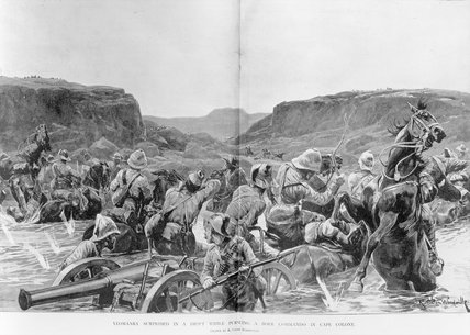 Yeomanry Surprised In A Drift While Pursuing A Boer — Richard Caton Woodville