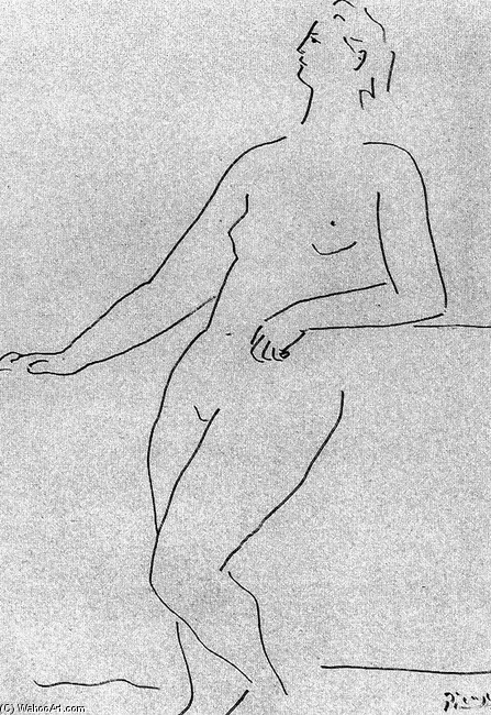 Mujer Desnuda De Pie Apoyándose — Пабло Пикасо