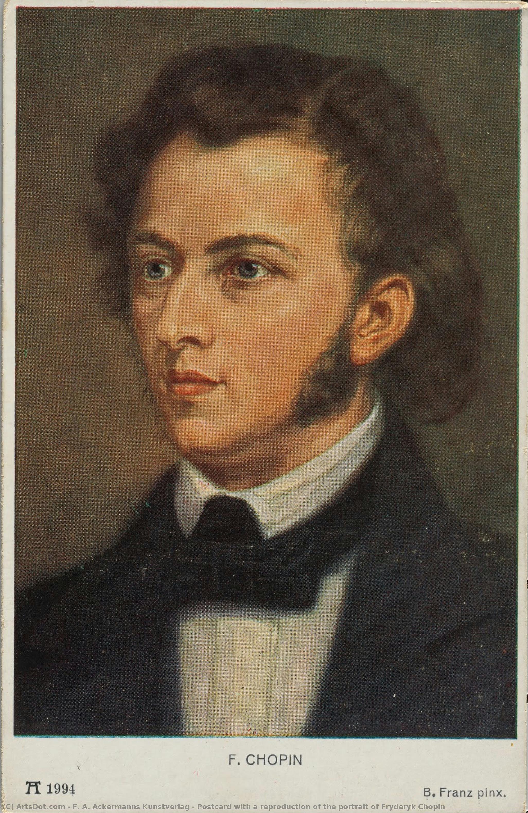 Postcard With A Reproduction Of The Portrait Of Fryderyk Chopin — F. A. Ackermanns Kunstverlag