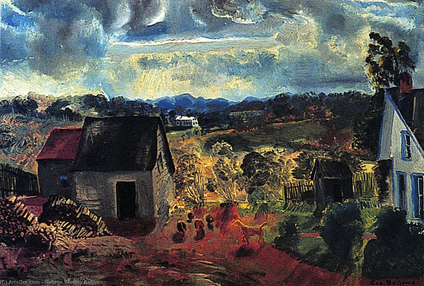 Sunset, Shady Valley (also Known As Bogg's Road) — George Wesley Bellows