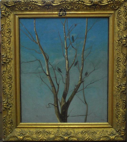 Etude De Branches D'arbres Avec Des Corbeaux — Mariller Charles Philibert