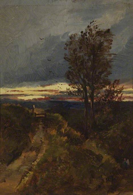 Country Lane At Sunset — George Hornblower Simms