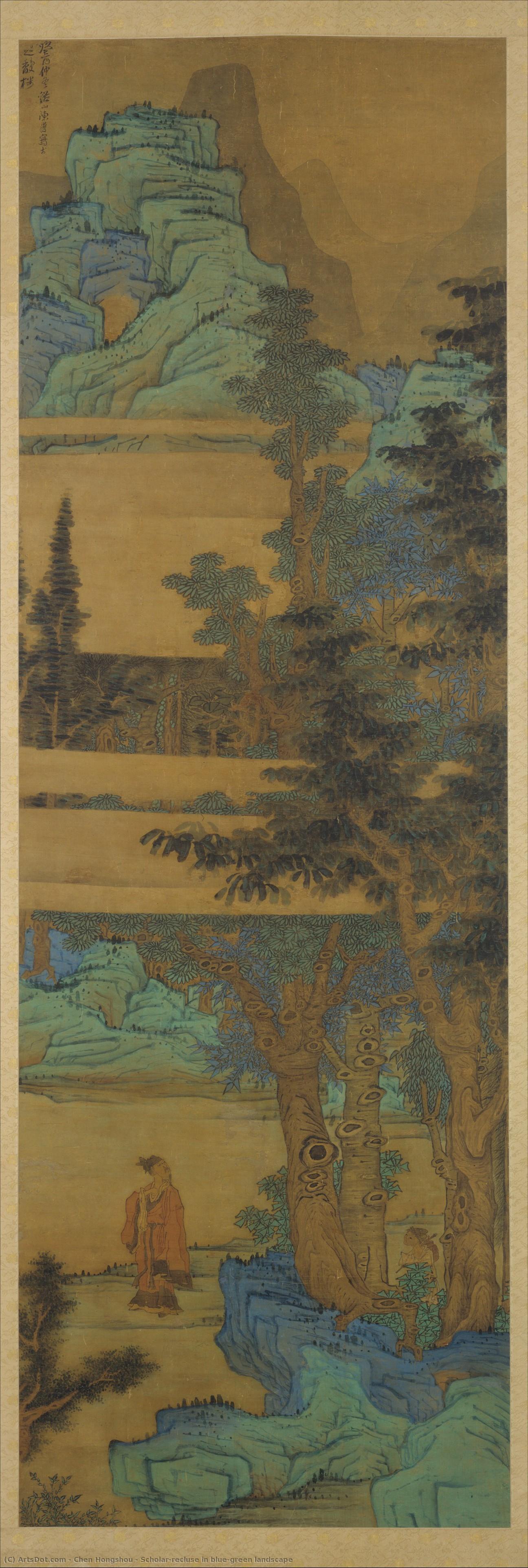 Scholar-recluse In Blue-green Landscape — 陳洪綬