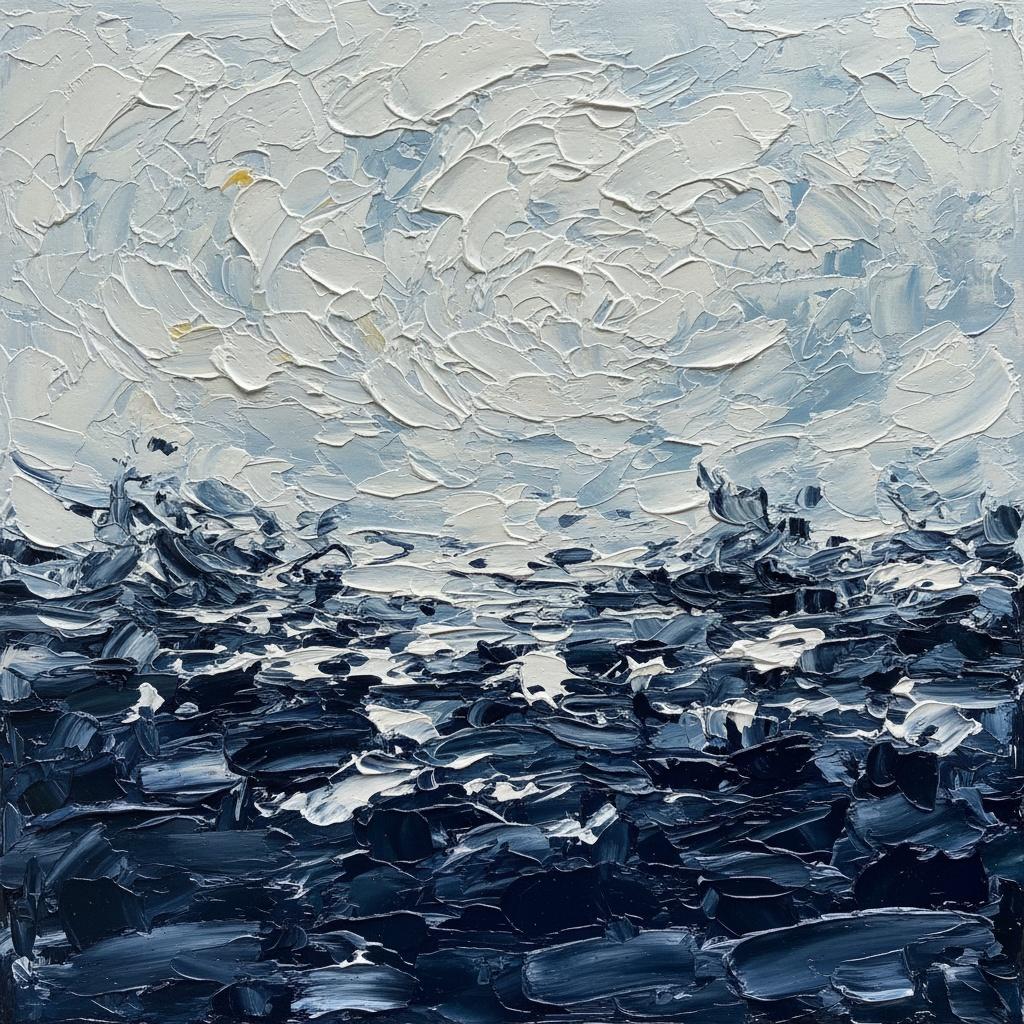Monolithic Tides Of Midnight: A Sculptural Study In Melancholic Sea And Sky — Christian Noiret