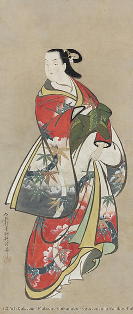 Courtesan In Bamboo-patterned Kimono — Matsuno Chikanobu