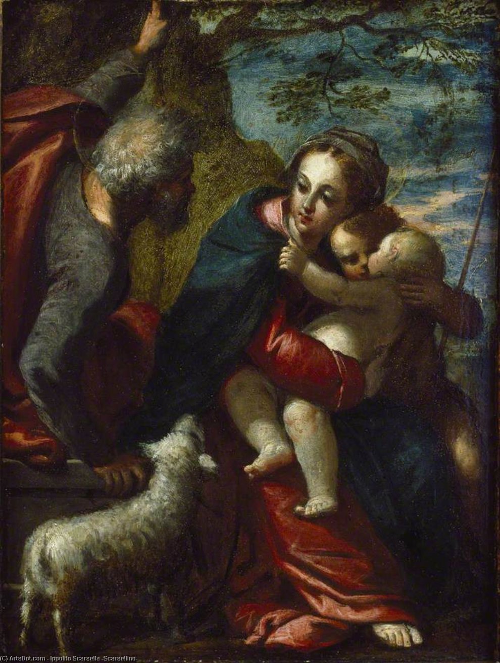 The Holy Family With The Young St John The Baptist — Ippolito Scarsella (scarsellino)