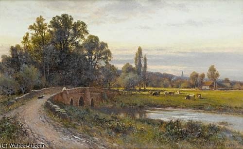 A View Of Houghton Bridge Looking Towards Bury, West Sussex — Alfred I Glendening