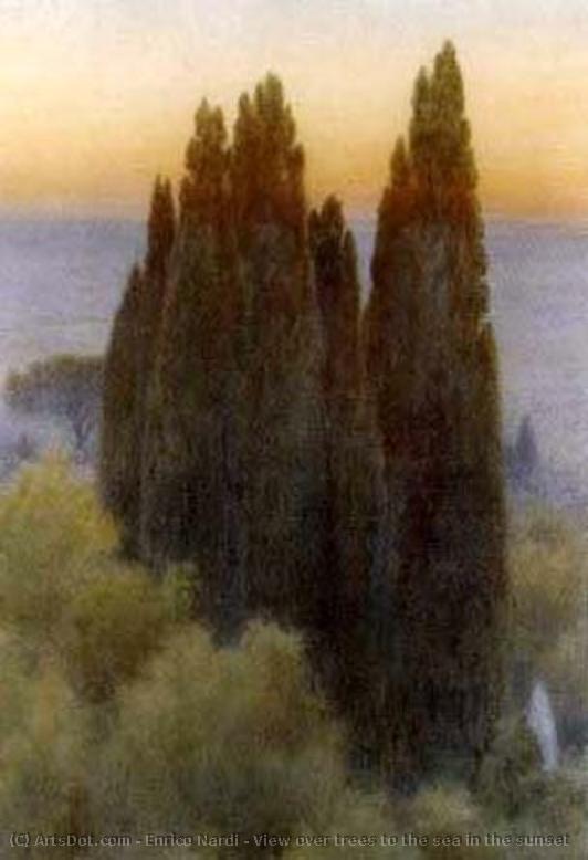 View Over Trees To The Sea In The Sunset — Enrico Nardi