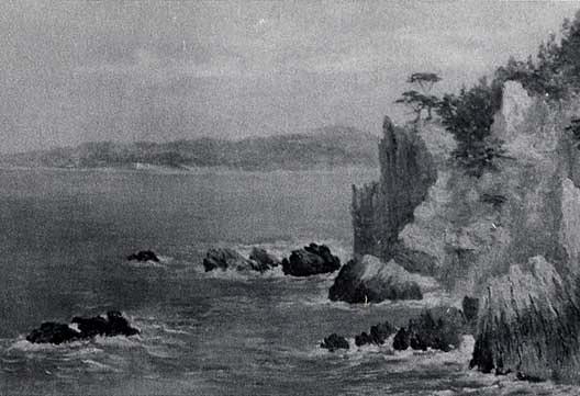 Seascape With Monterey Cyprus, (painting) — Von Luerzer