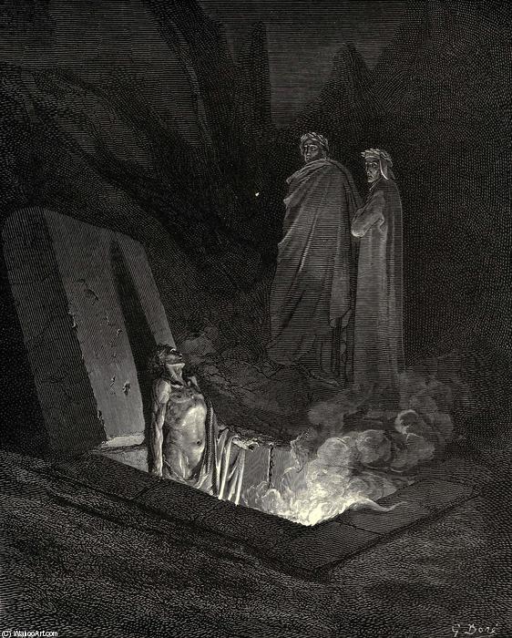 The Inferno, Canto 10, Lines 40-42. He, Soon As There I Stood At The Tomb’s Foot, Ey’d Me A Space, Then In Disdainful Mood Address’d Me. “say, What Ancestors Were Thine” — Paul Gustave Doré