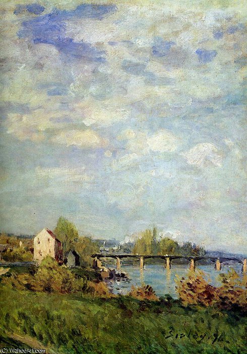 Brink Of The Seine At Bougival Sun — Alfred Sisley
