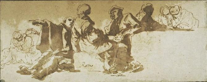 Group Of People Conversing — Salvator Rosa