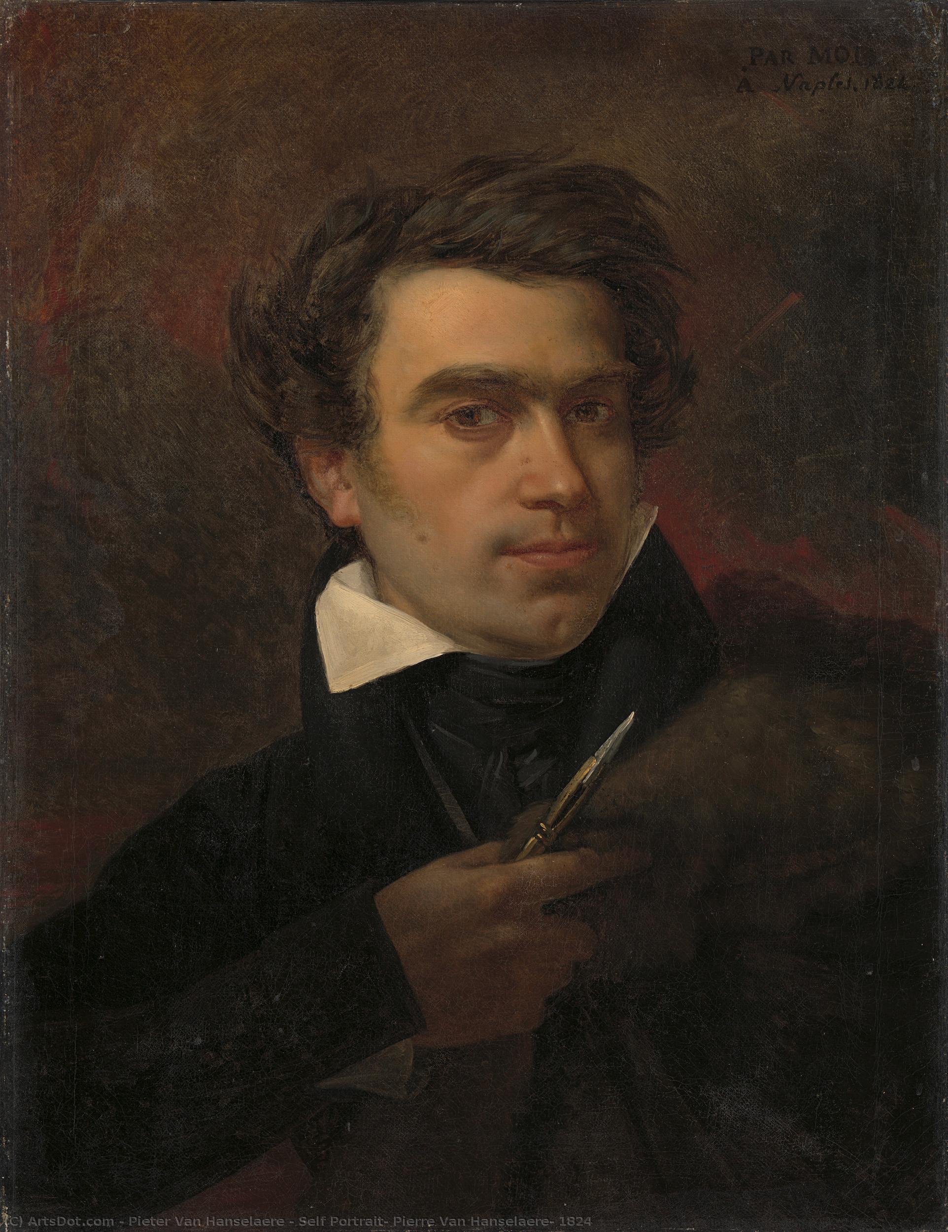 Self Portrait, Pierre Van Hanselaere, 1824 — Pieter Van Hanselaere