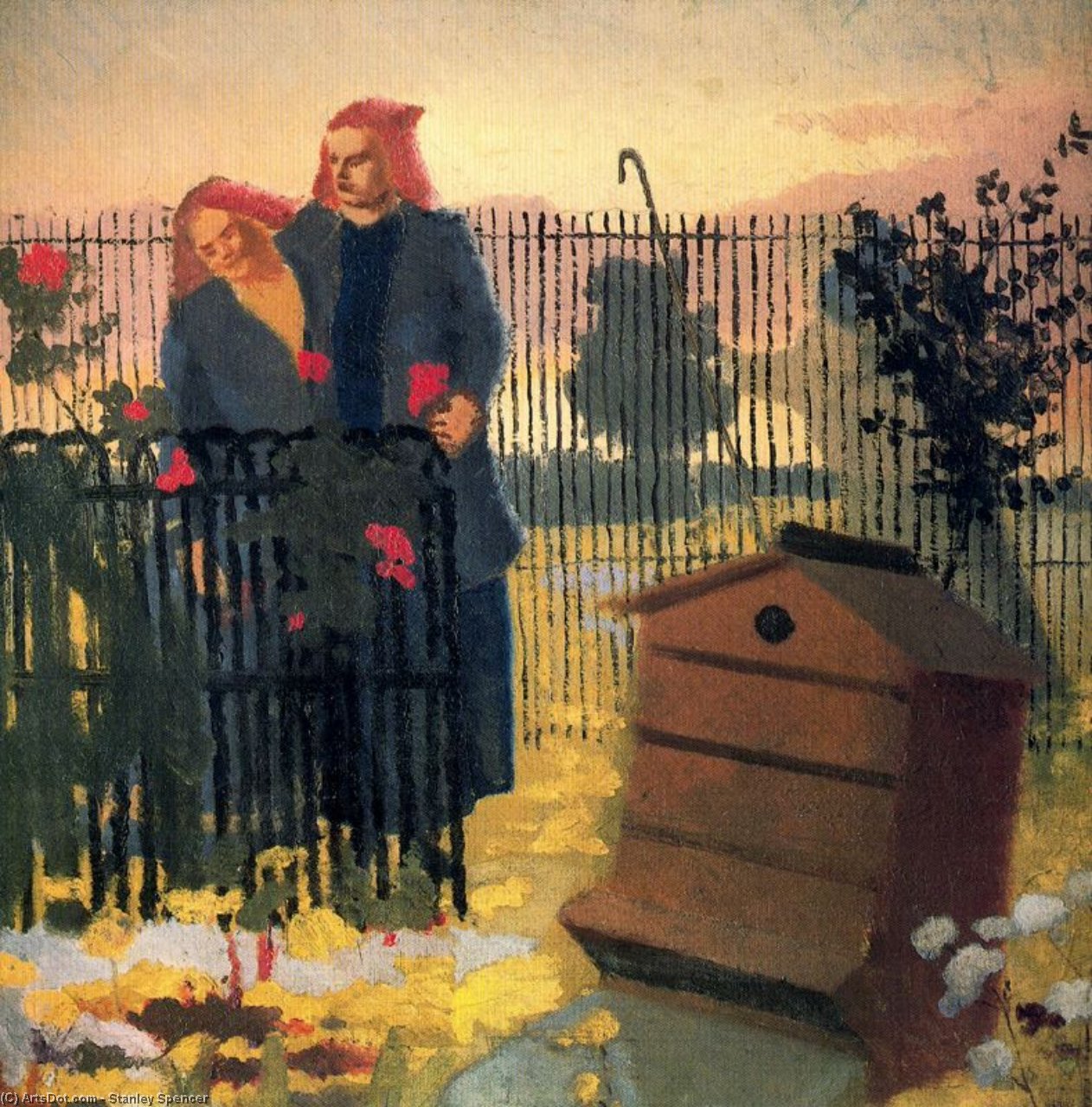 Two Girls And A Beehive — Sir Stanley Spencer