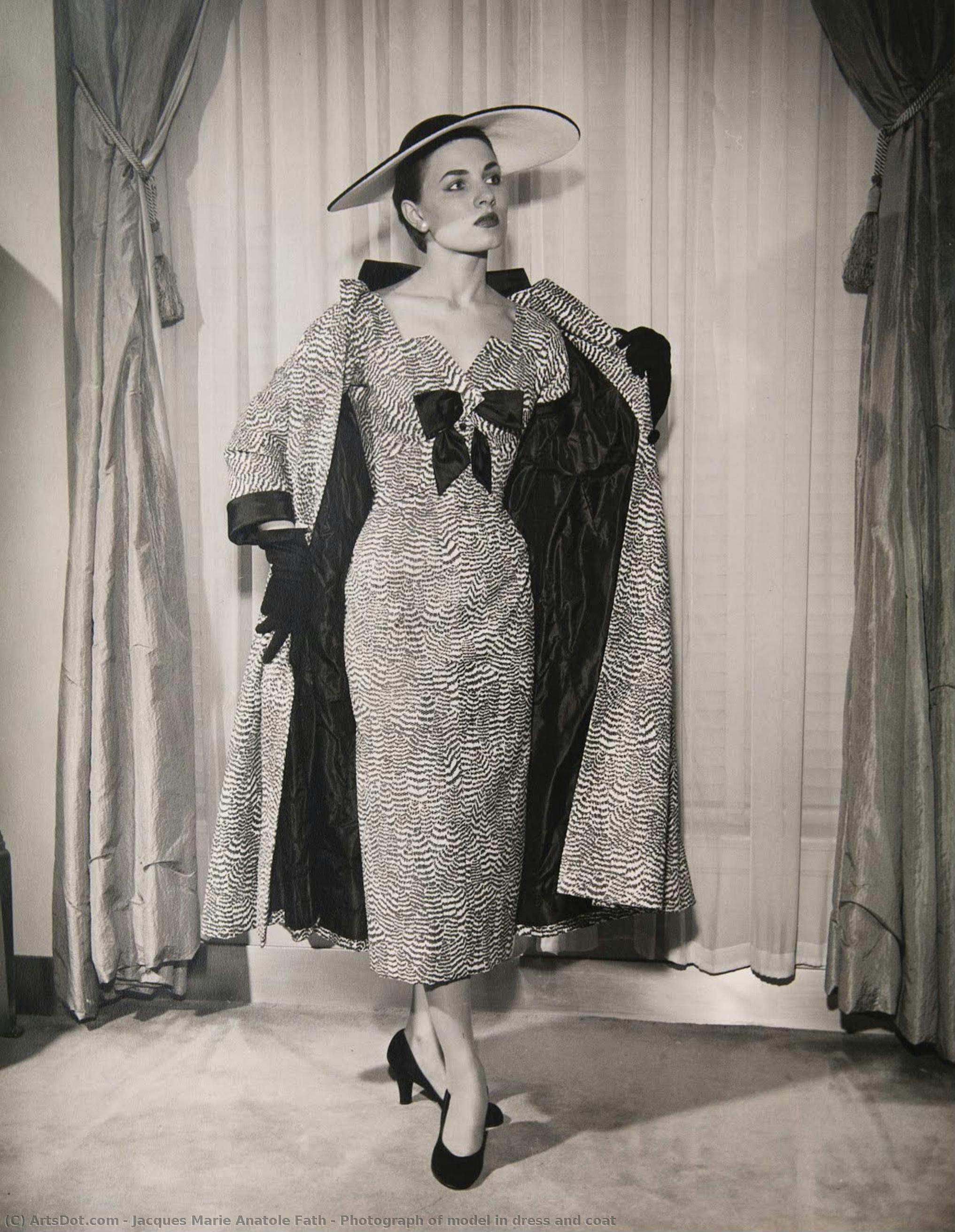 Photograph Of Model In Dress And Coat — Jacques Fath