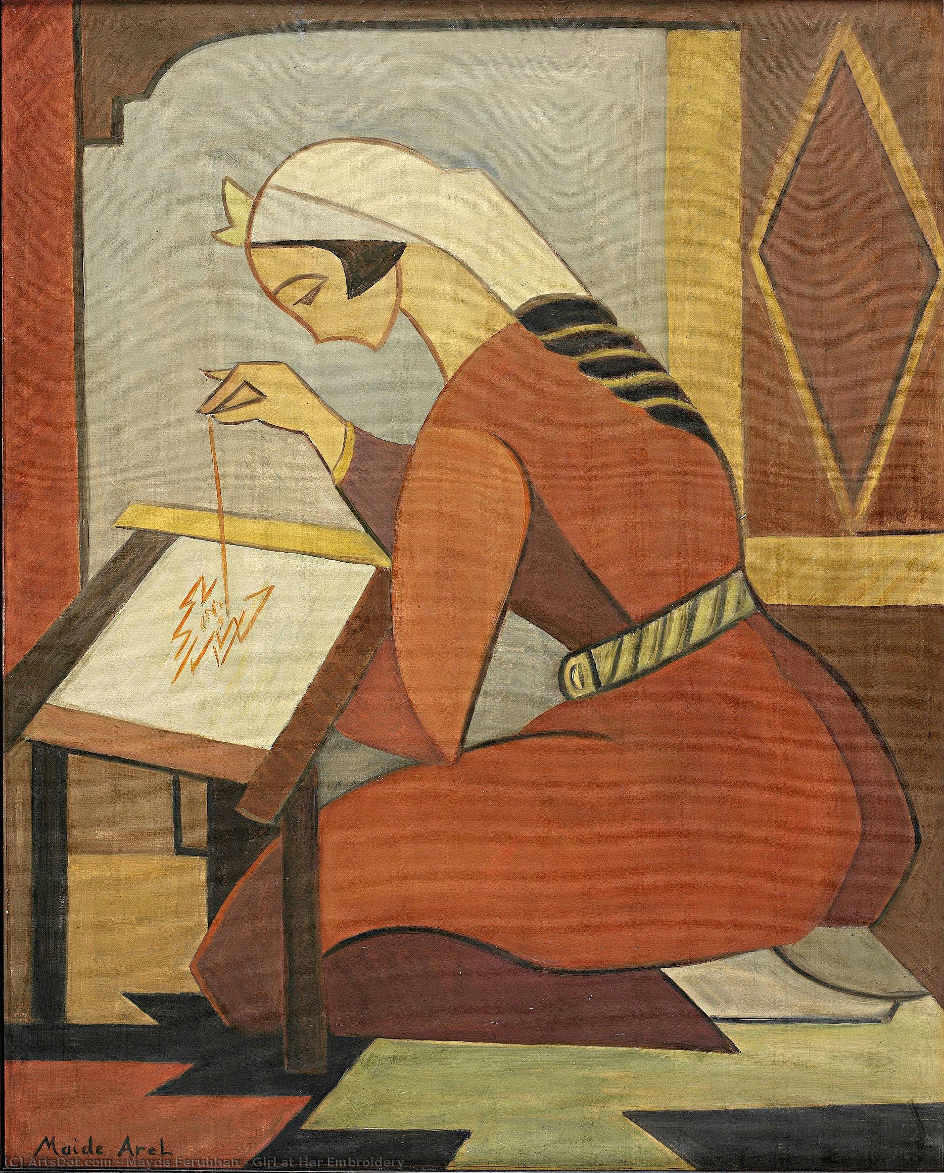 Girl At Her Embroidery — Mayde Feruhhan