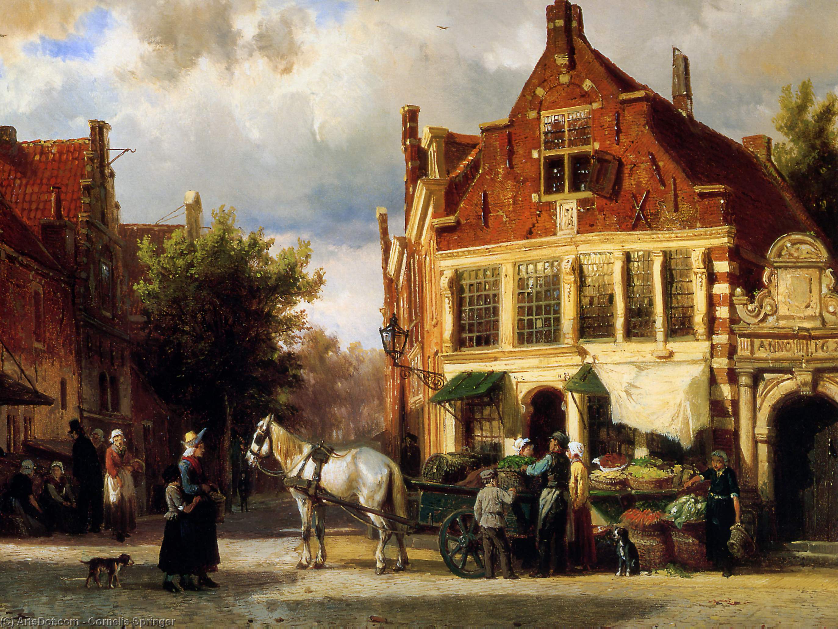 Street Scene — Cornelis Springer