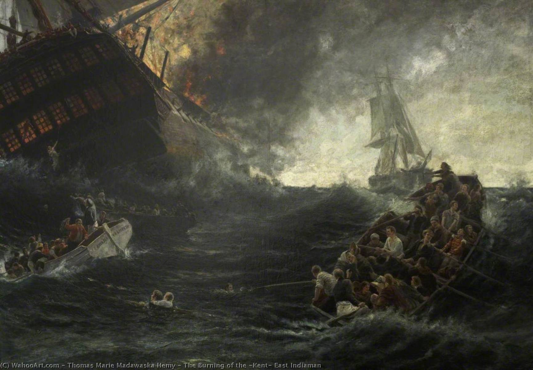 The Burning Of The 'kent' East Indiaman — Thomas Marie Madawaska Hemy
