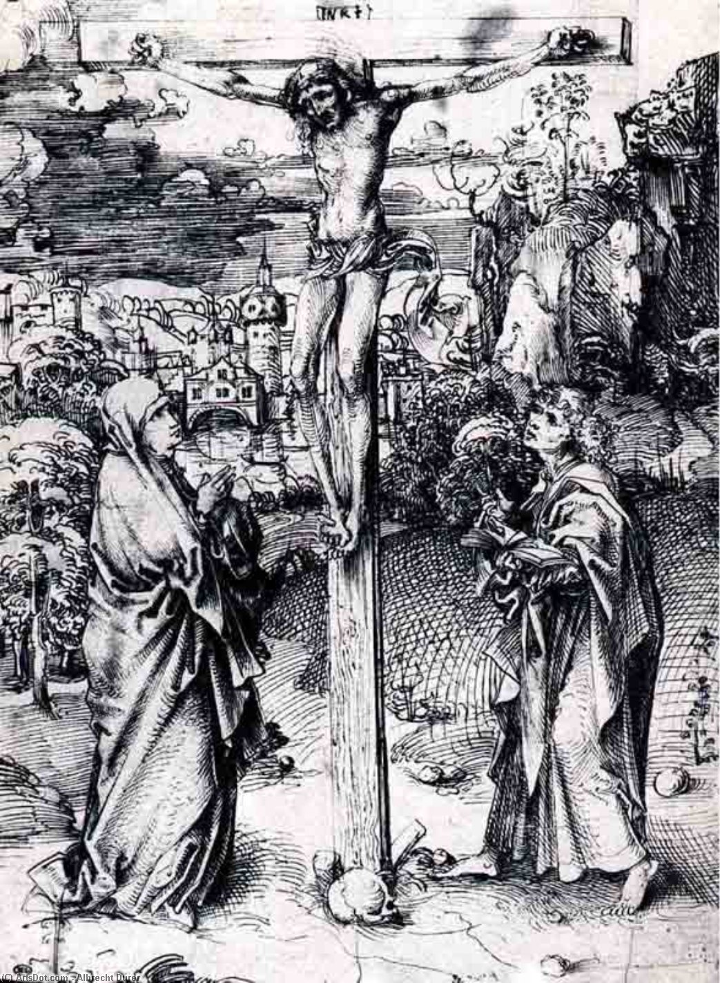 Kreuzigung Zwischen Maria Und Johannes, Louvre — Albrecht Dürer
