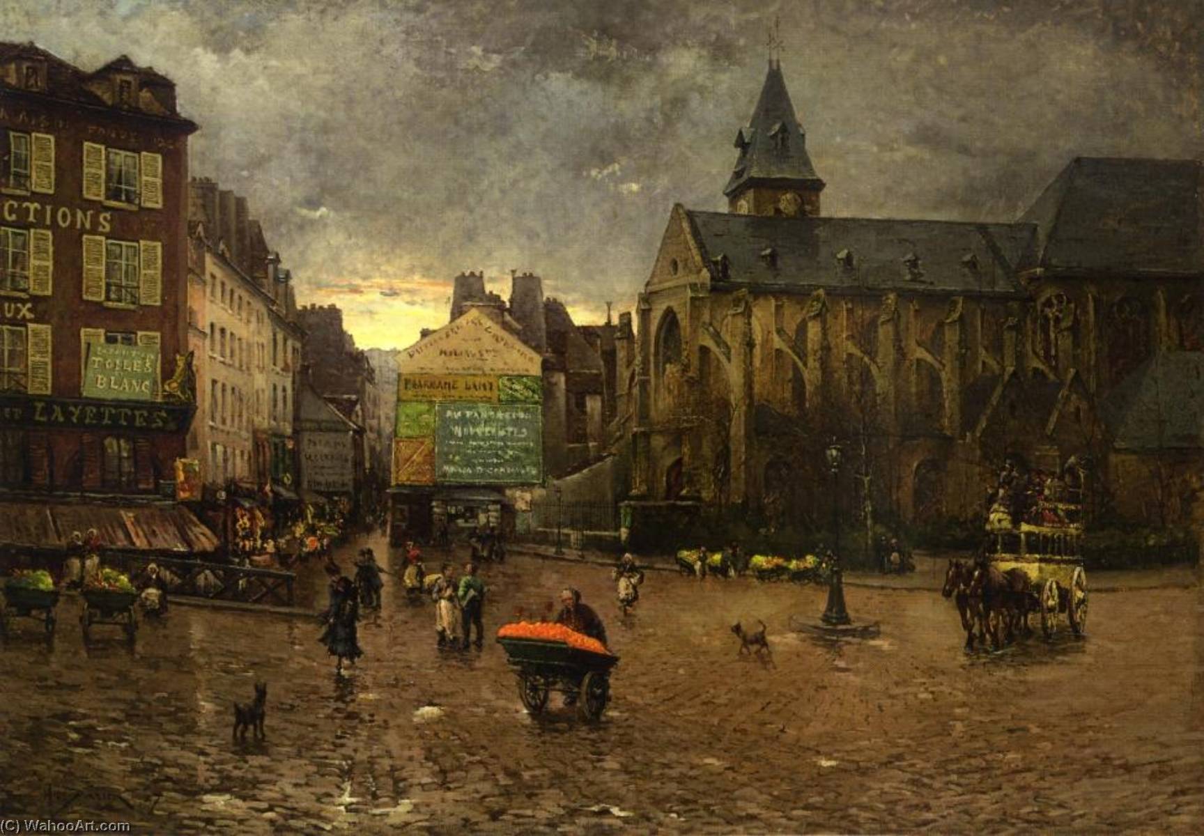 Early Morning Near L'eglise De St. Mã©dard, Paris — Henri Gaston Darien