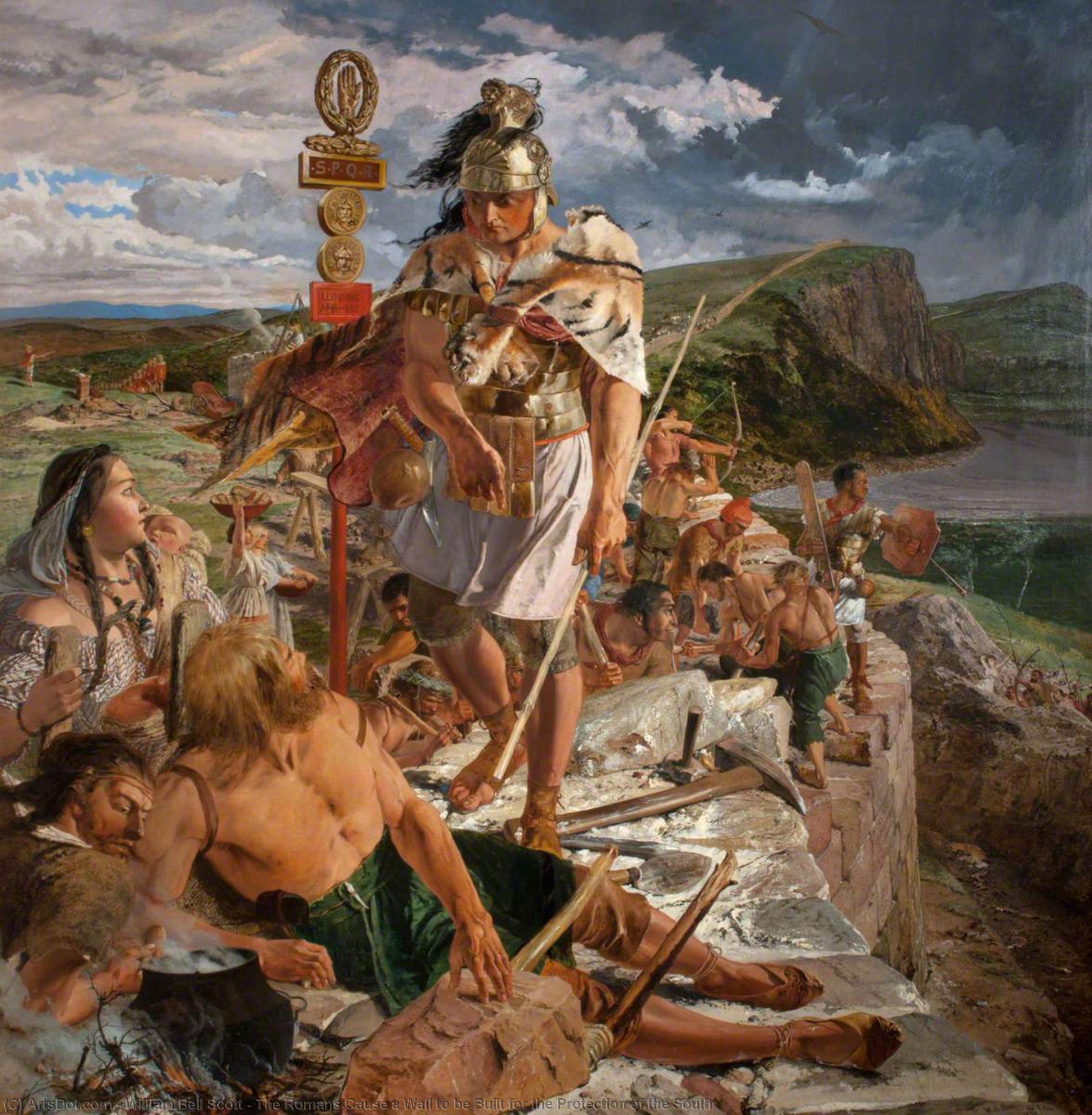 The Romans Cause A Wall To Be Built For The Protection Of The South — William Bell Scott