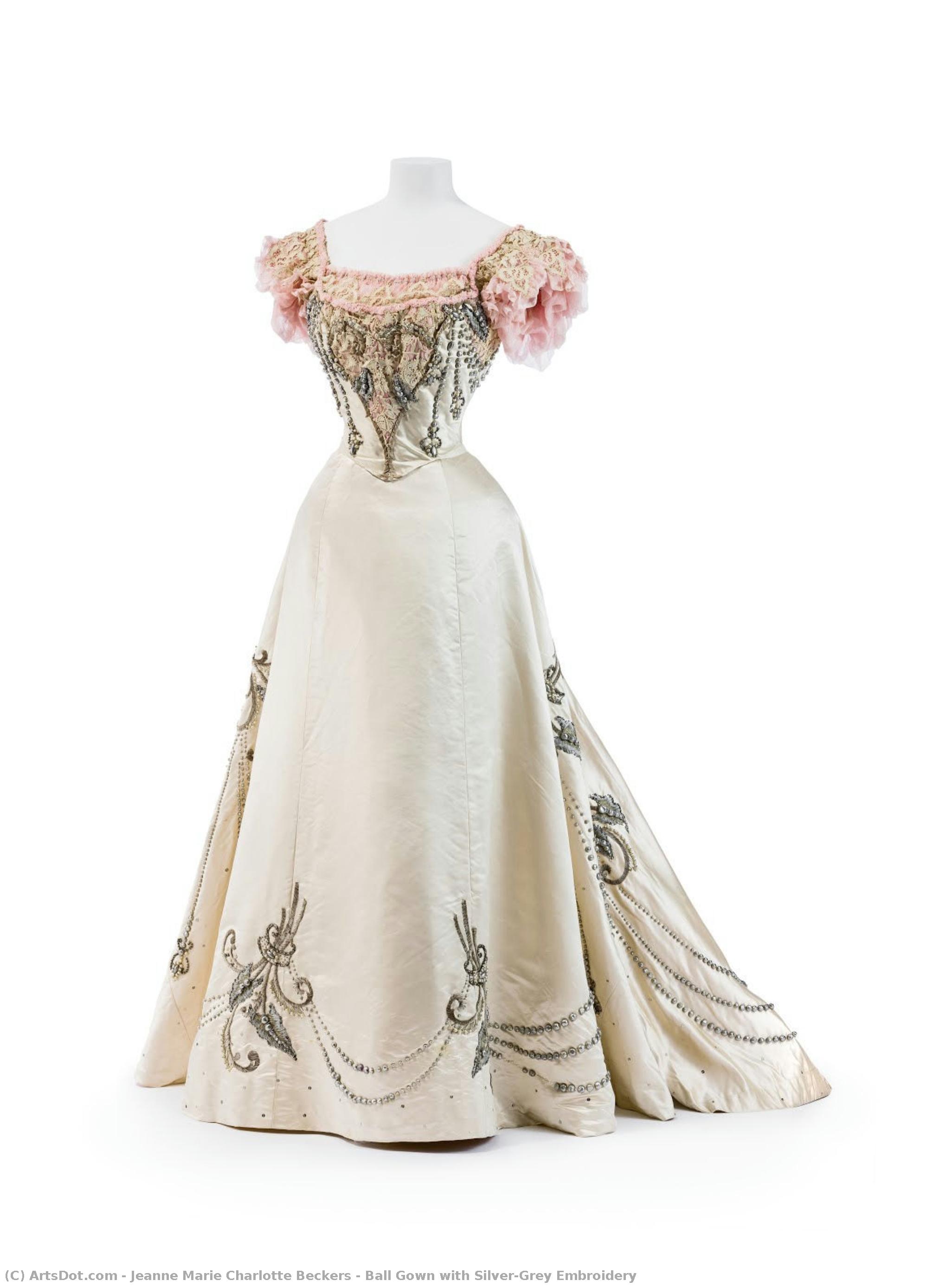 Ball Gown With Silver-grey Embroidery — Jeanne Marie Charlotte Beckers