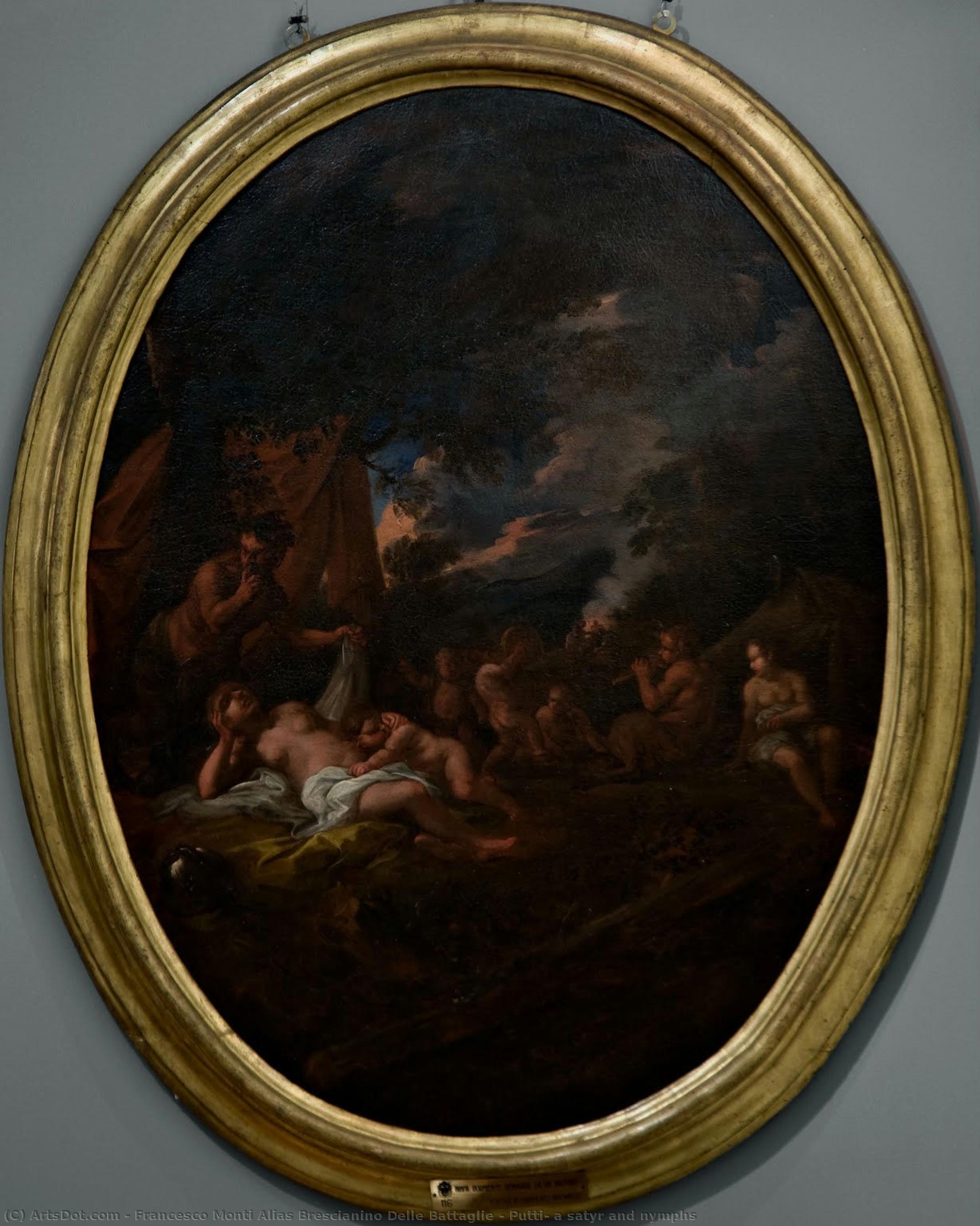 Putti, A Satyr And Nymphs — Francesco Monti Alias Brescianino Delle Battaglie