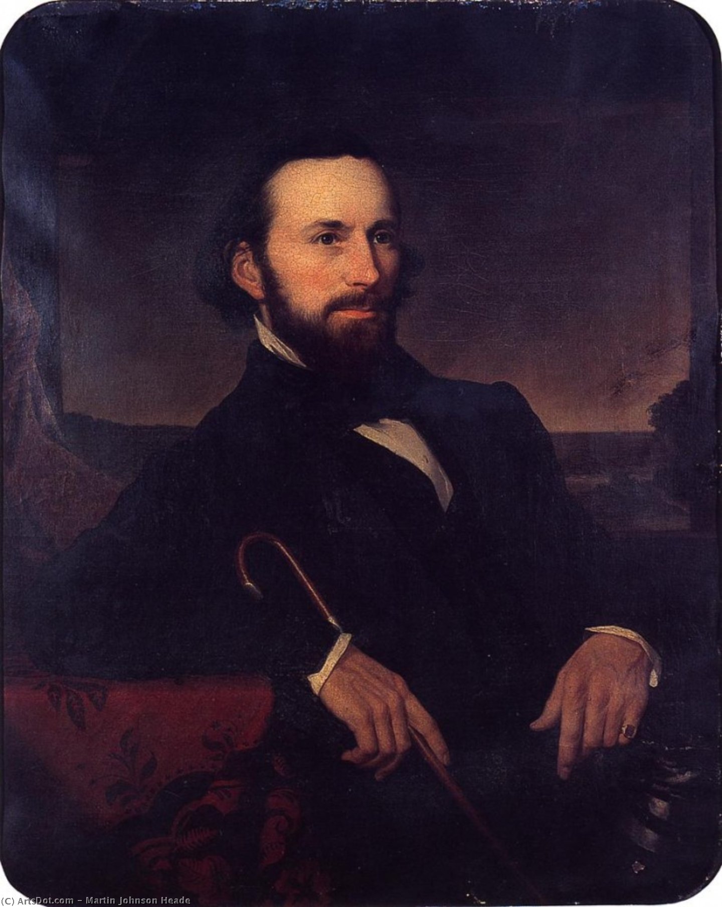 Portrait Of A Man Holding A Cane — Martin Johnson Heade