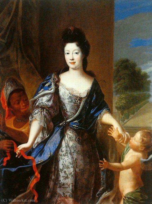 Portrait Of Élisabeth Charlotte D'orléans As Venus About To Bind The Wings Of Cupid. — Pierre Gobert