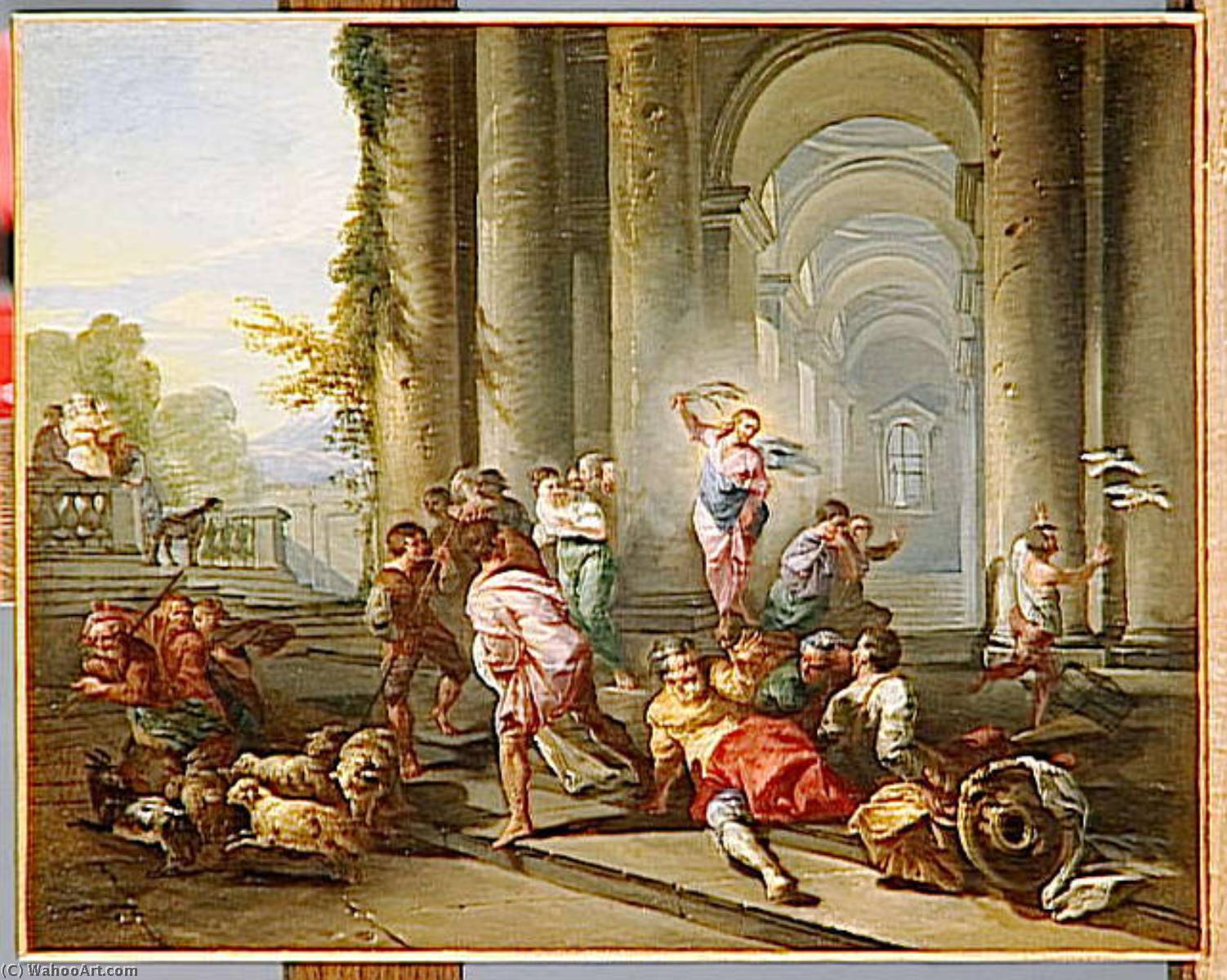 Les Marchands Chasses Du Temple — Giovanni Paolo Panini